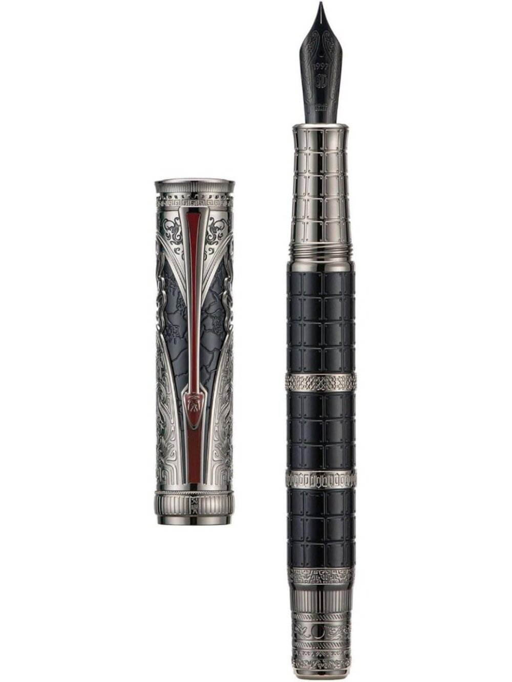 Retro Chinese Fountain Pen with Extra Fine Nib, Smooth Writing, Engraved Design